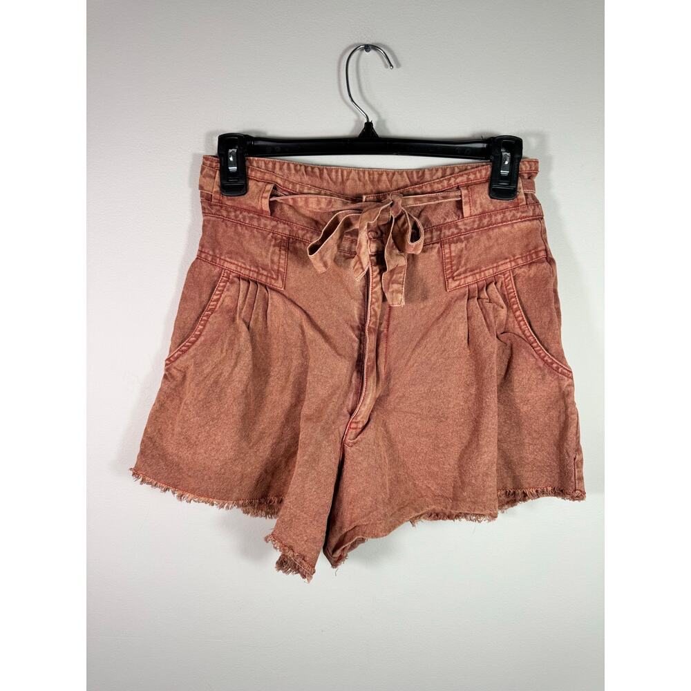 Free People Paper Bag Shorts Rust Pink Size 6